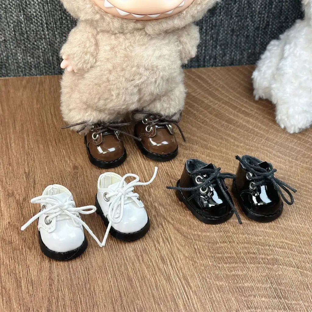 Mini ropa para muñeca, accesorios para 15-17cm, Labubu Idol y muñeca de algodón de 10cm, zapatos de cuero, zapatos de juguete, regalo