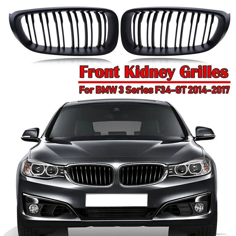

51137294803 Для BMW F34 GT 320d 328d 330d 335i GT 3-Series 12-19 Пара карбоновых двойных решеток переднего бампера Решетка почек