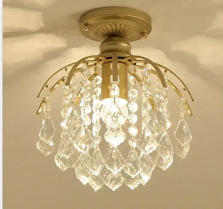 

American small chandelier crystal aisle chandelier corridor light porch staircase creative small ceiling lamp