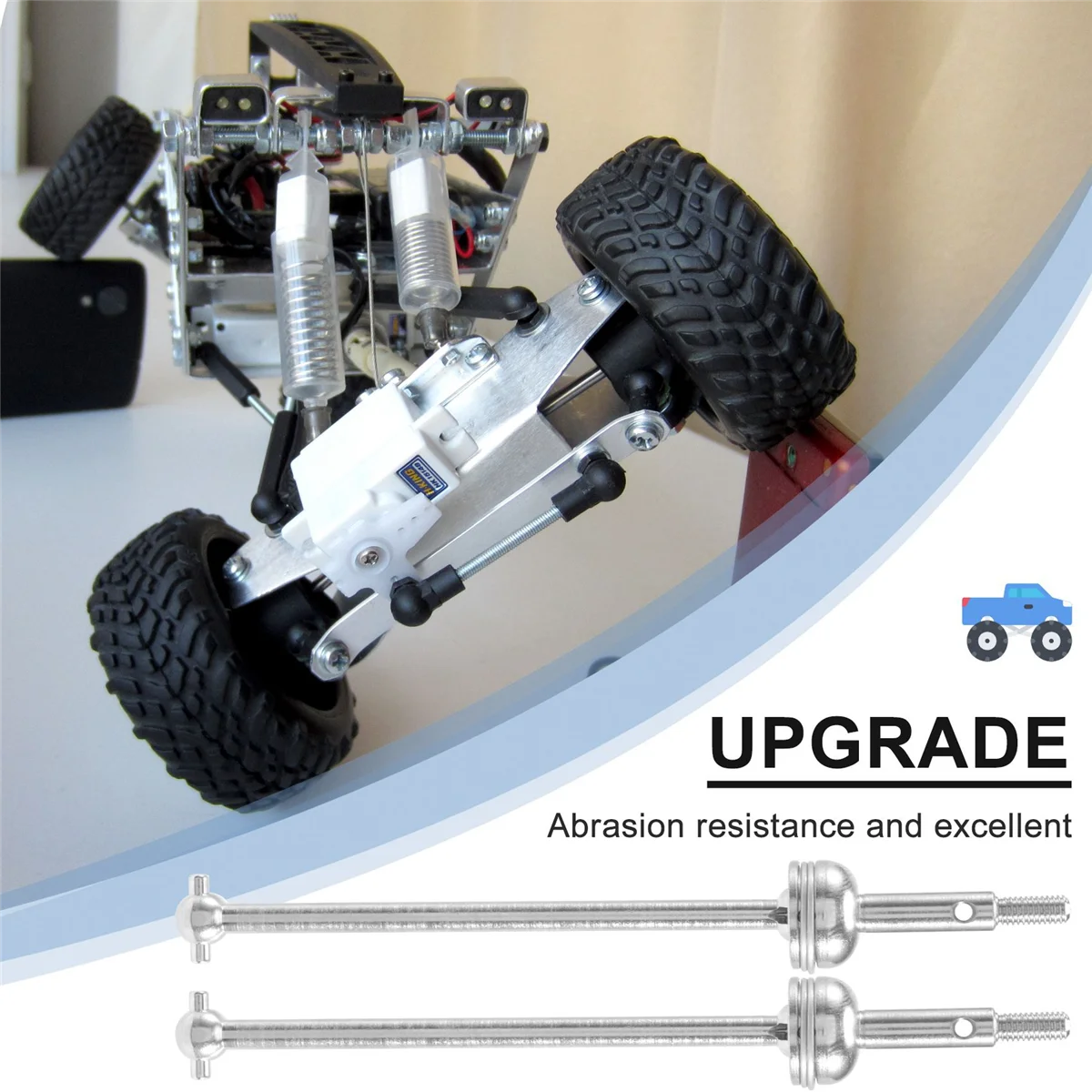 2 uds 45 eje de transmisión CVD de acero endurecido para 144001 124019   LC Racing 1/14 RC Drift Car Upgrade Parts,B