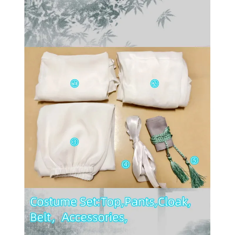 Xie Lian Costume Cosplay Tian Guan There Fu Cosplay Xielian Parrucche Cappello di bambù Prop Uomo Donna Halloween Comic Set completo Anime Cospla