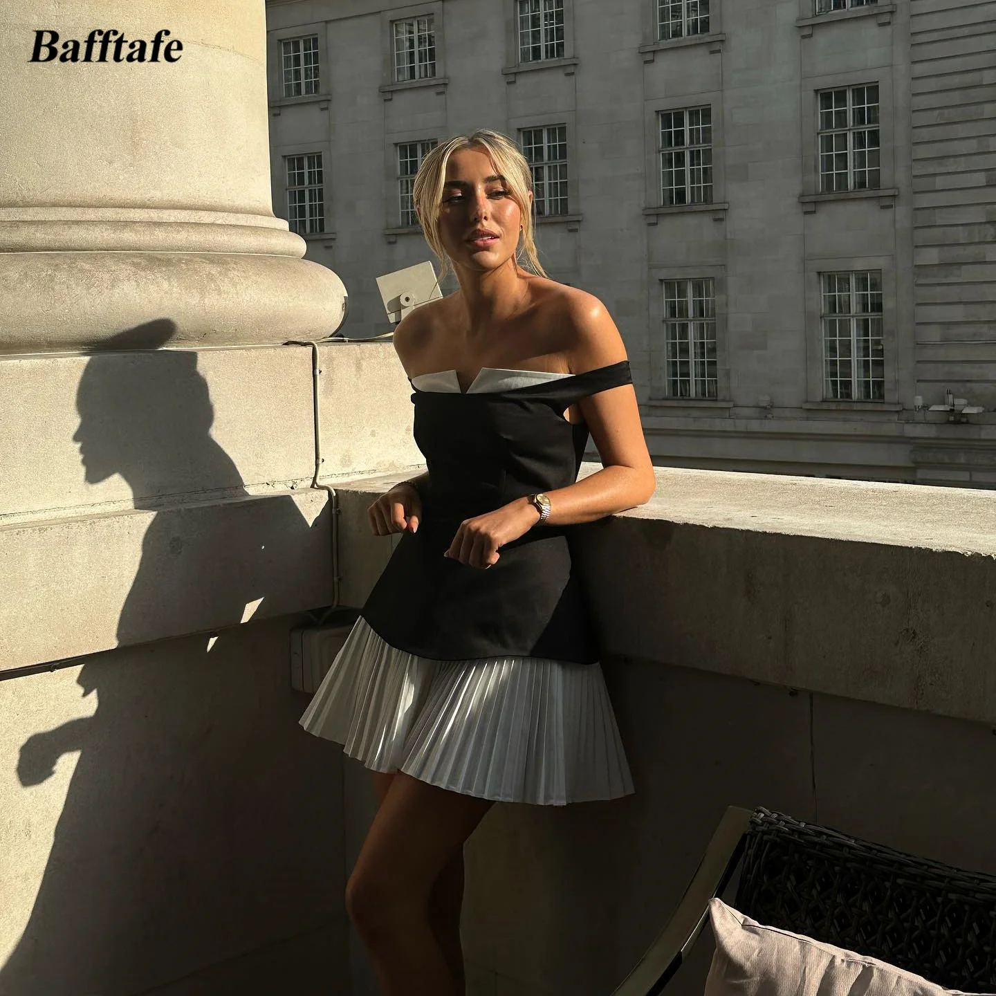 

Bafftafe Black Ivory Above Knee Mini Prom Dresses Customized Crumpled Cocktail Dress Women Outfits Special Party HomecomingDress