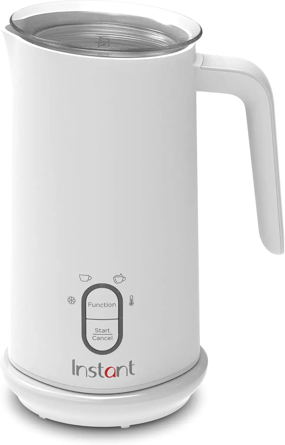 

Electric Milk Frother & Warmer, 4-in-1 Hot/Cold Foam Maker for Latte Cappuccino, 10oz Capacity, White