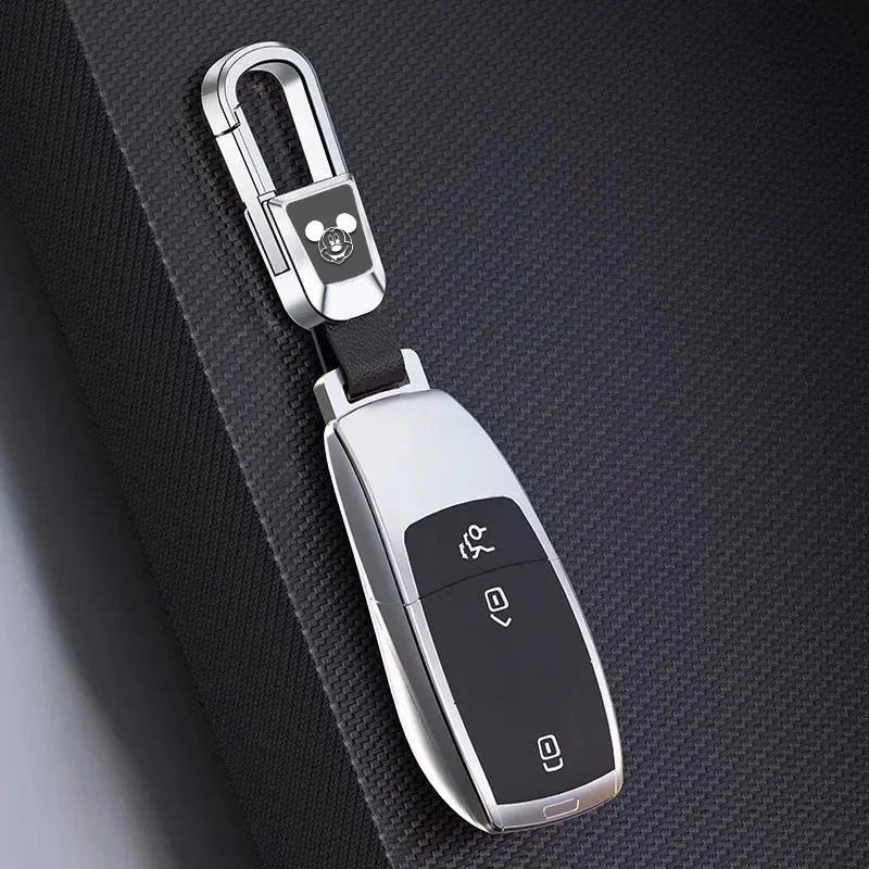 Creative Mickey Key Chain Buckle Leather Alloy Car Keyrings Pendant  for Jeep Citroen Dodge Jaguar MINI Cooper KIA Audi Toyota view 3