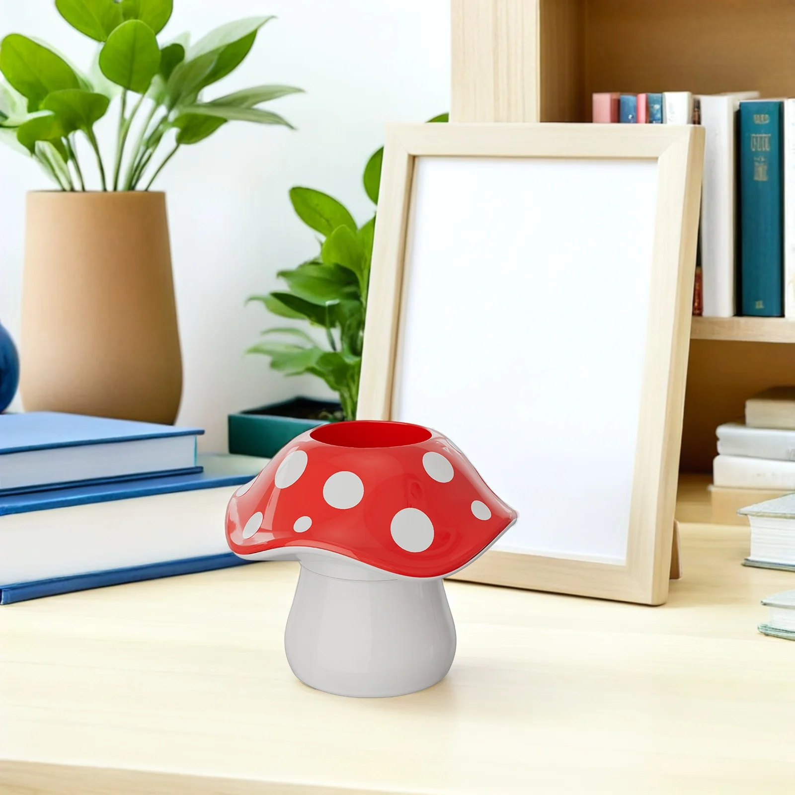 

3Pcs Cute Mushroom Pen Holder Desk Organizer Inch Plastic Pencil Cup for Classroom Dorm Stationery Storage Box