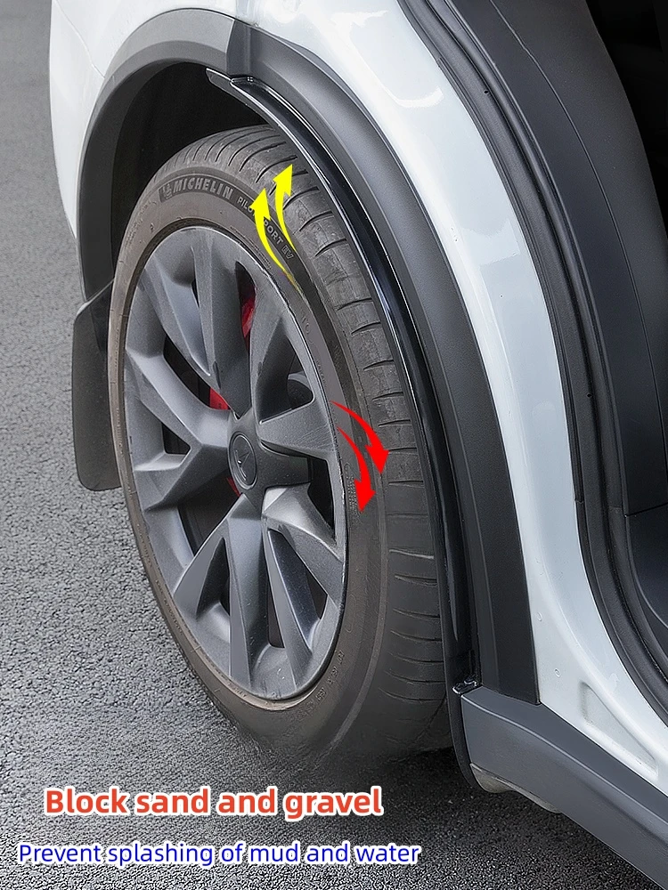 Rear Wheel Inner Fender Mud Flaps Splash Guards for Tesla Model X Exterior Modification Accessories