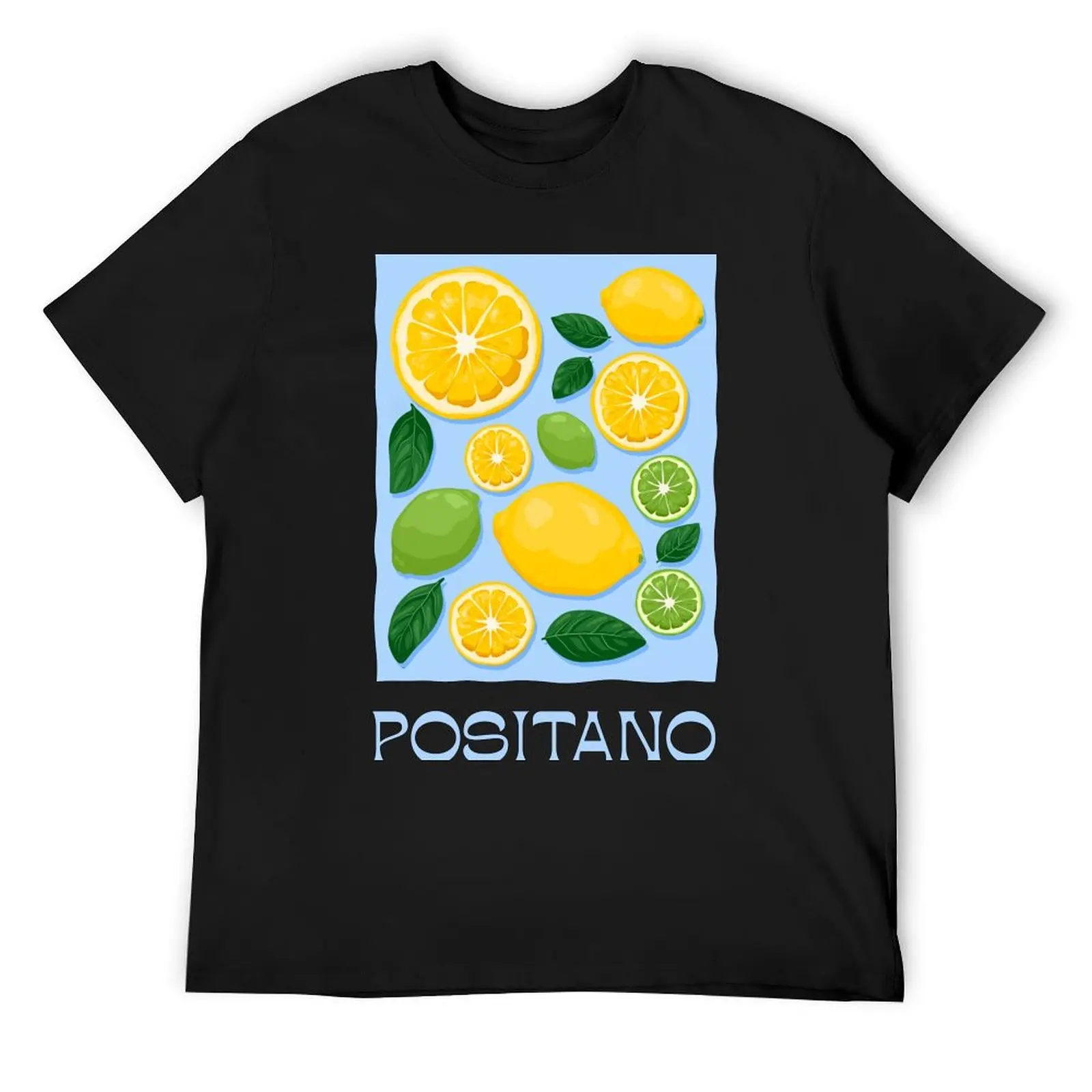 Positano and Amalfi, lemon and lime T-Shirt summer tops Blouse mens graphic t-shirts funny