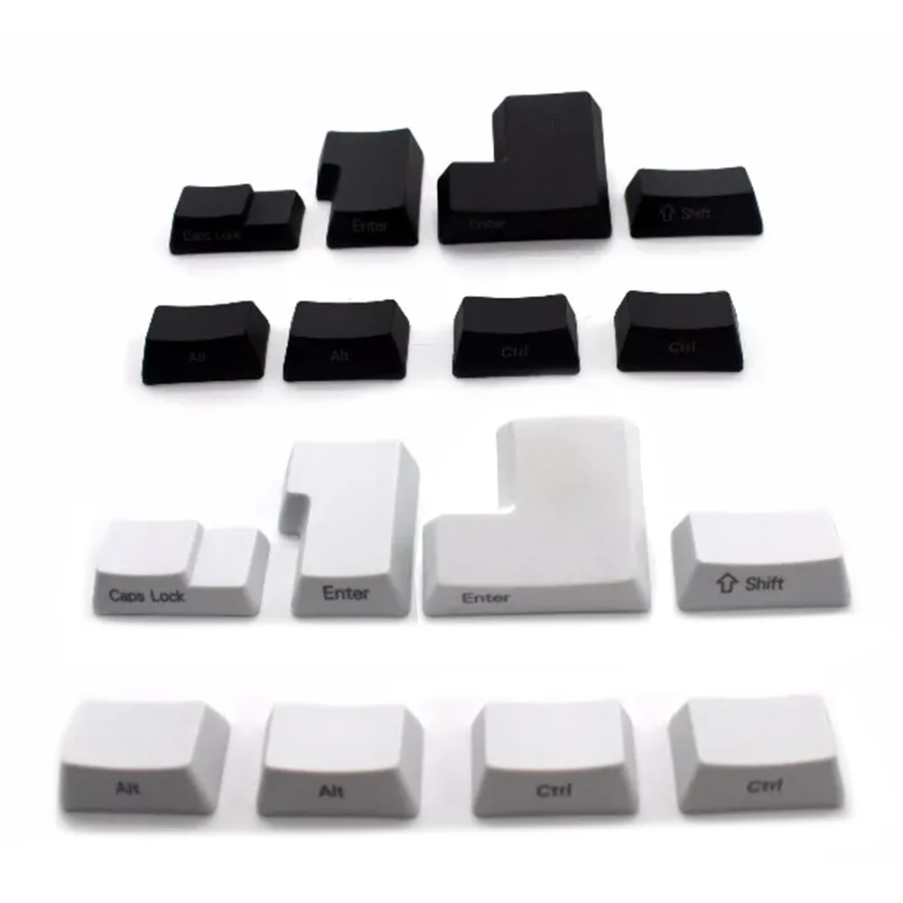 OEM Profile White Black Thick PBT Blank Printed Special Keycap Set For MX Switches 1.75 Shift