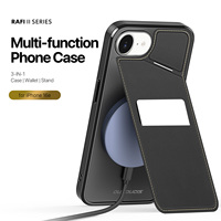 DUX DUCIS 3in1 Magnetic Magsafe Case for iPhone 16 Pro Max/16 Pro/16 Plus/16e, Multifunctional Phone Cover with Wallet & Stand