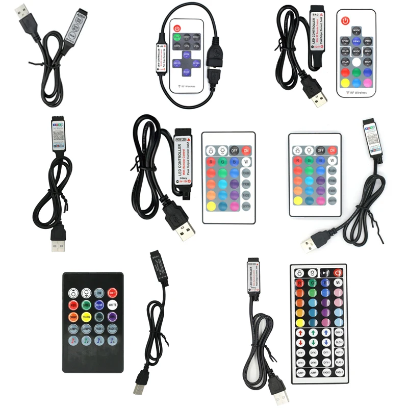 

DC 5V USB LED Remote Control IR Bluetooth RF Wireless Dimming Remote Controller For Single Color 5V RGB USB LED Strip light