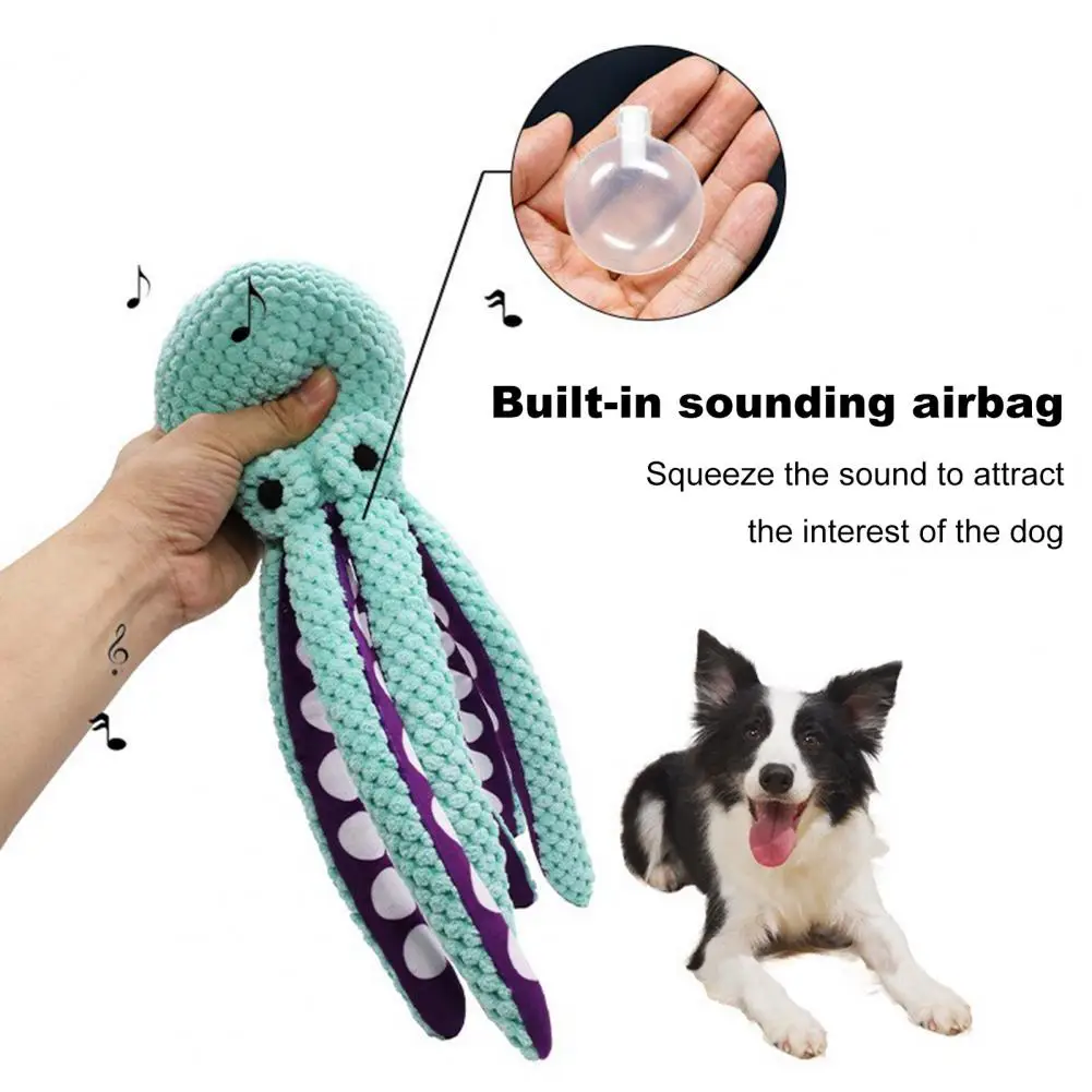 Fun Dog Toy for Pomeranians Dog Toy with Squeaker Plush Octopus Dog Toy for Tug of War Chew Squeaky Pet for Dogs