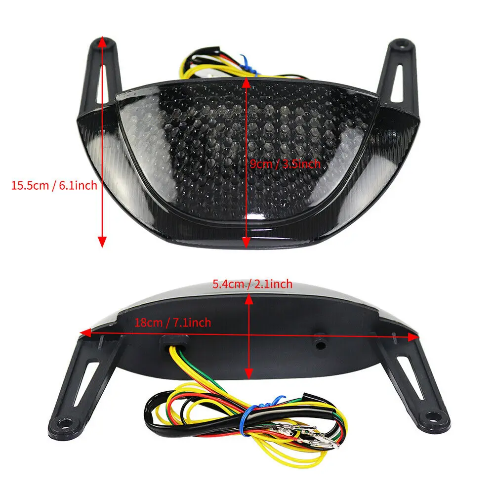 For HONDA CBR600RR CBR 600 RR 2007 2008 2009 2010 2011 2012 Smoke Integrated Blinker LED Taillight Tail Brake Turn Signal Light