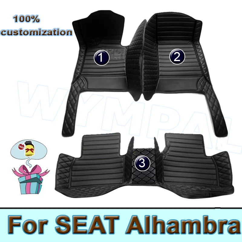 Car Mats For SEAT Alhambra MK2 7N VW VW Sharan 2011~2020 Pad Carpets Set Leather Mat Auto Floor Rugs Car Accessories