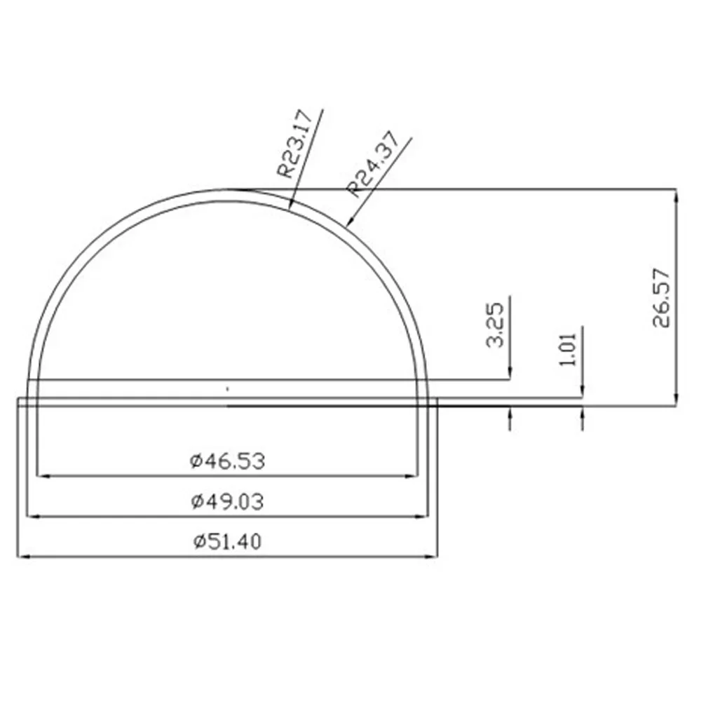 51.4x 26.57mm 2 Inch Polycarbonate Smoke Color Dome Cover Security Camera Protection Brown Shield PC Enclosure Explosion-Proof