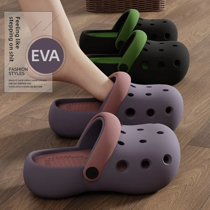 

Женские пляжные сандалии-тапочки с толстой нескользящей подошвой для ходьбы босиком, летние, для водных видов спорта, из ЭВА, модные, с мягкой подошвой, для улицы кроксы для женщин босоногая обувь женская кроксы женски