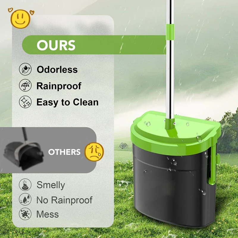 

Pooper Scoopers Swivel Bin & Rake with 100 Waste Bag, Stainless Steel Handle Pooper Scoopers for Large Medium Small Dogs-A51M