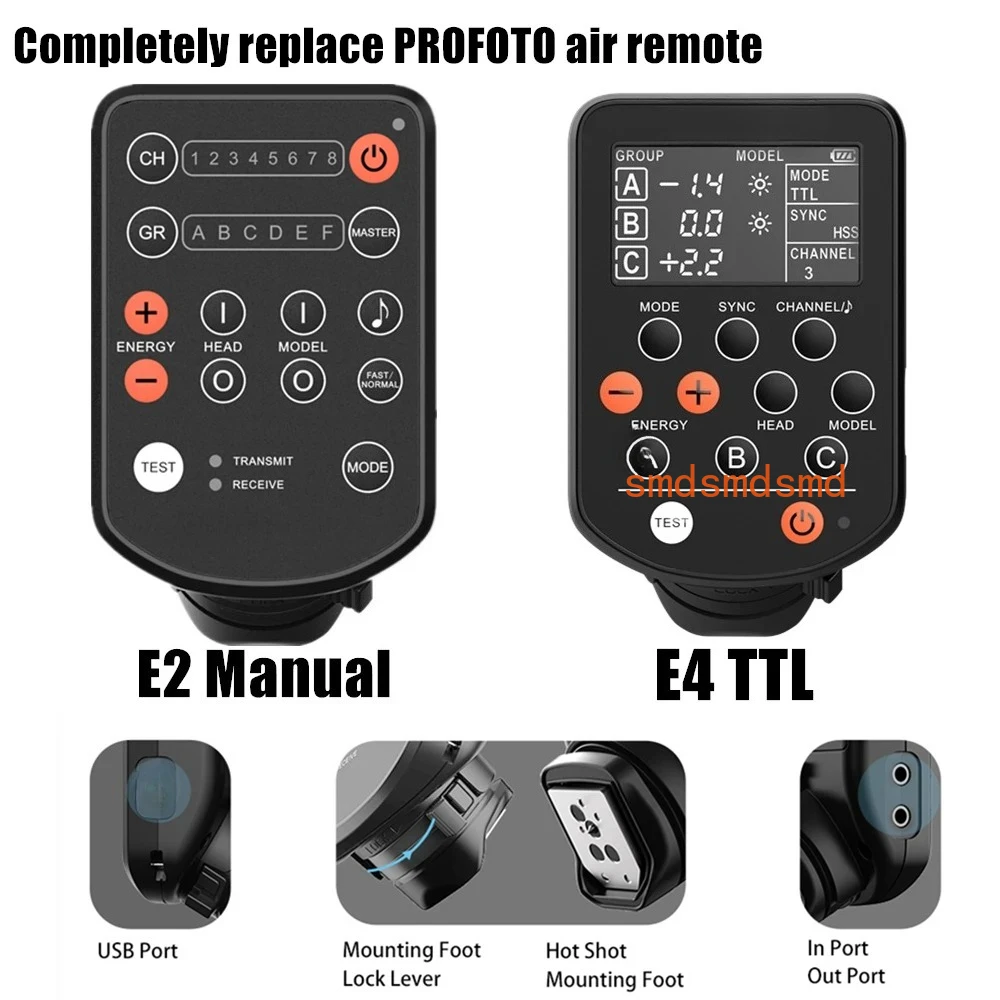 E7/ E2/ E4 Wireless Flash Trigger Work with Profoto A1 A2 B2 B20 D2 Canon Nikon Sony Pentax Replace Profoto Air Remote