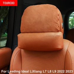 For Leading Ideal LiXiang L7 L8 L9 2022 2023 2024 Leather Neck Pillow Memory Foam Pillows Car Accessories