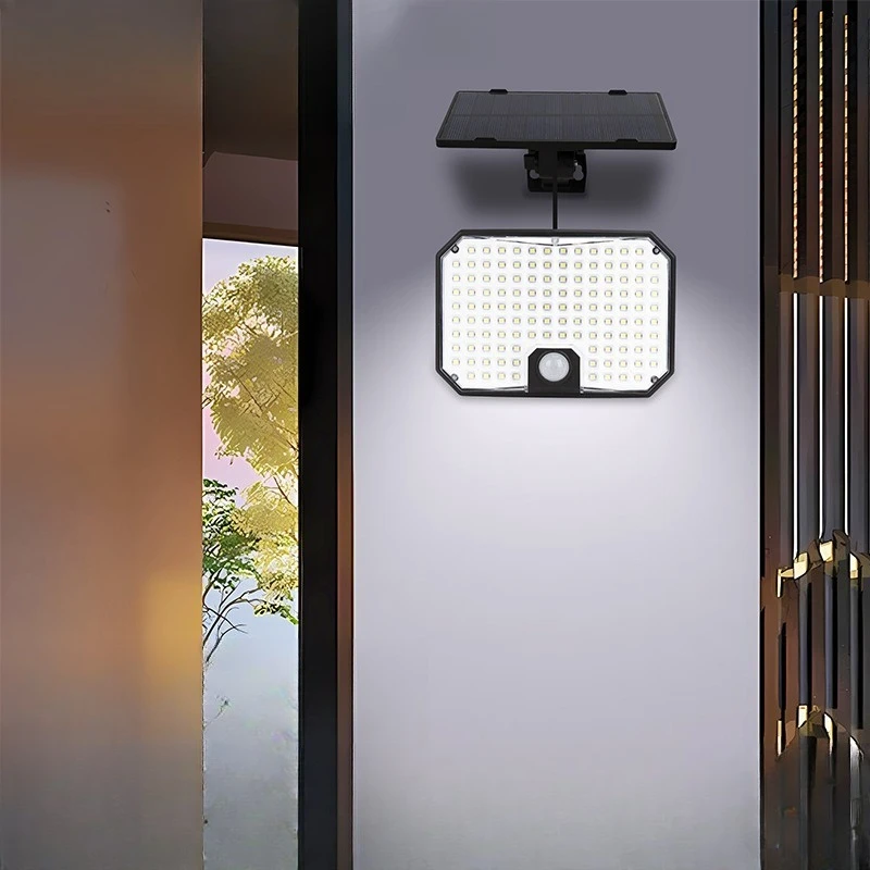 Outdoor Split Solar Motion Sensor Wall Light Separate Solar Panel With Wire For Home Villa Yard Fence Walkway Decor Lamp