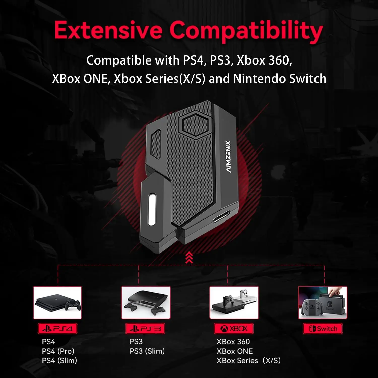 Blader Converter for PS4 Game Controller Keyboard Mouse Adapter Converter Compatible with For PS3/Xbox/Switch/PC