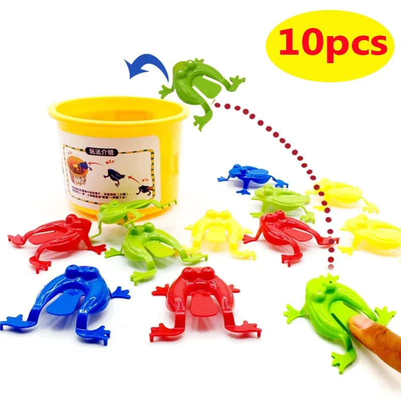 NEW 10Pcs Jumping Frog Bounce Toys For Kids Novelty Assorted  Stress Reliever Toys For Children Birthday Gift Party Favor