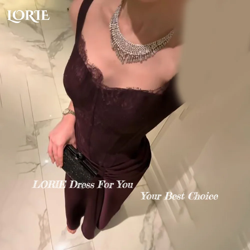 

LORIE Lace Evening Dresses Elegant Halter High Slit Sweetheart Pleats Mermaid Arabia Prom Gown Ruffle Party Dresses Customized