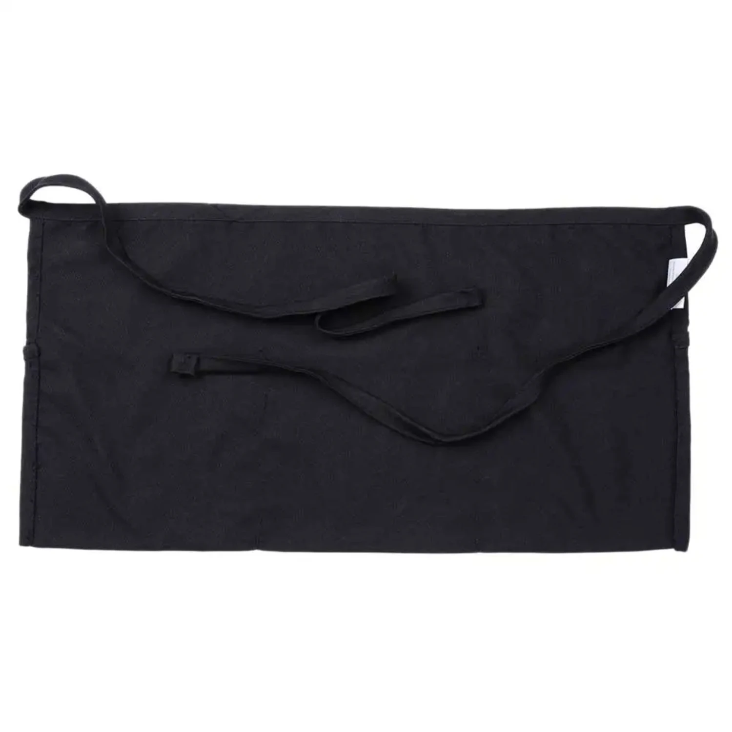 Experience unbeatable style and professional quality with this stylish, durable, and comfortable black server apron for busy res