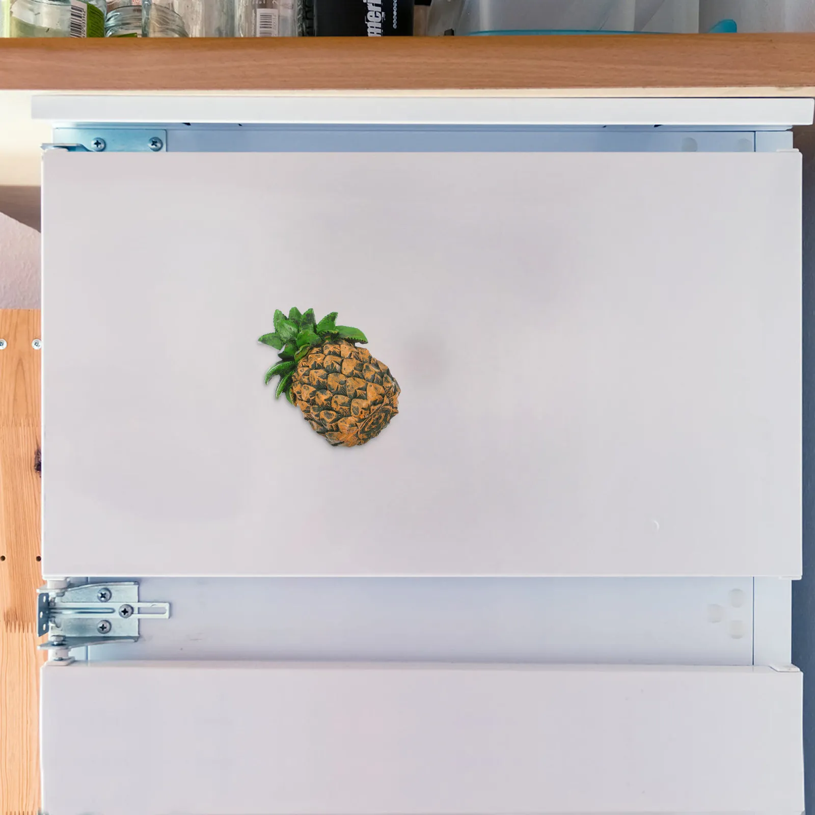3D Fruit Refrigerator Magnet Creative Kitchen Fridge Ornament DIY Decor Magnetic Refrigerator Adsorption Memo Holder Pineapple