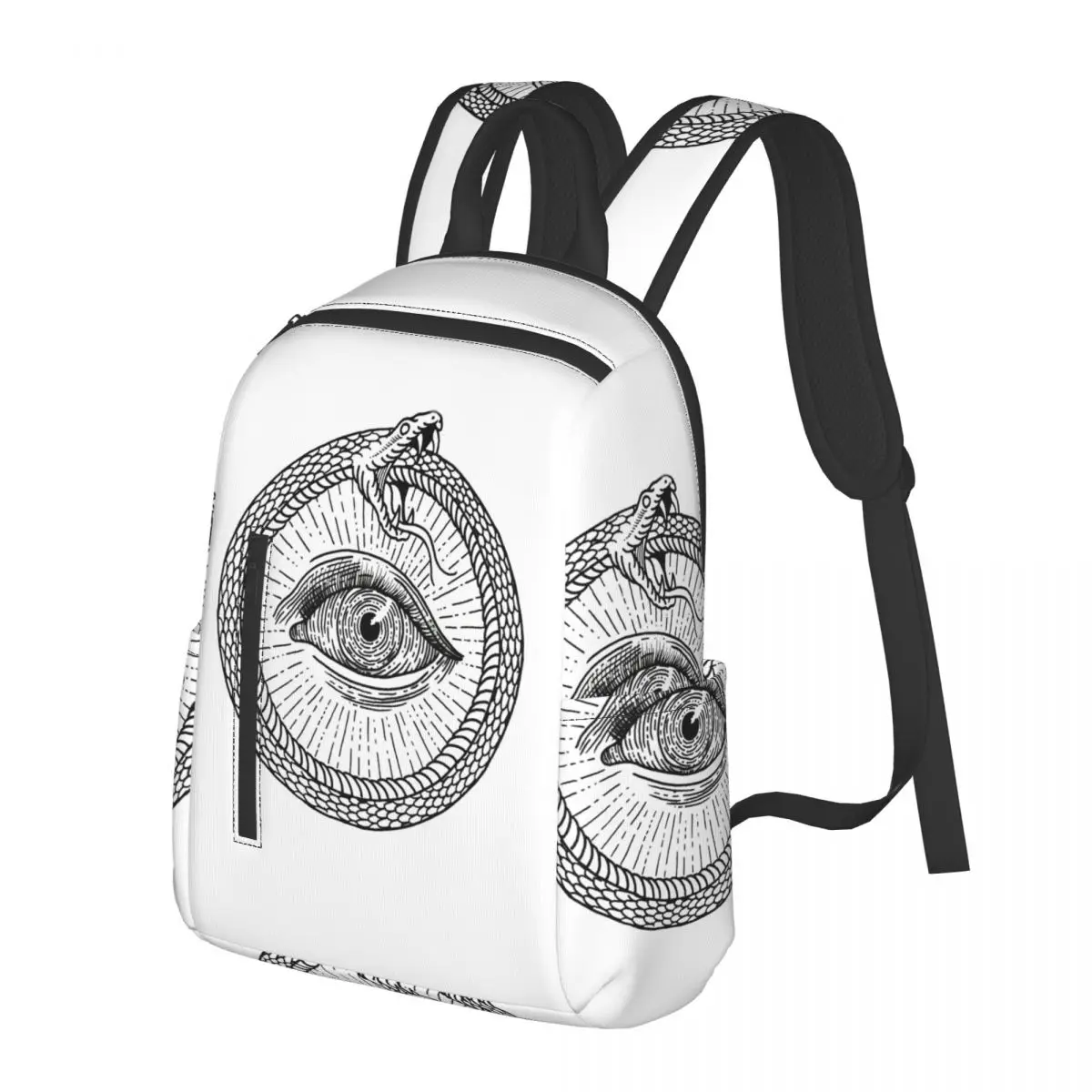 

Esoteric Illustration Of Ouroboros Snake Student Backpack School Bag Hiking Travel Daypack for Men Women Bookbag Shoulder Bags