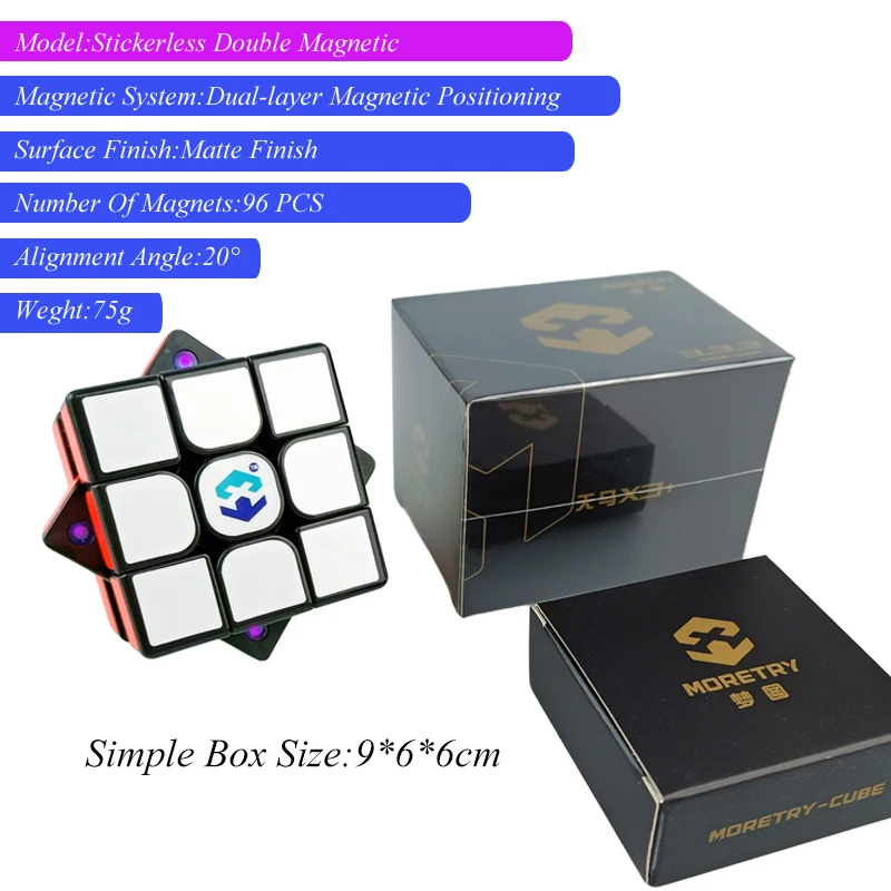 Dubbele magnetische stickerloze 3x3 speed-cubing educatief speelgoed Competitie Klassieke puzzel Matte afwerking Speed Cube Professional S