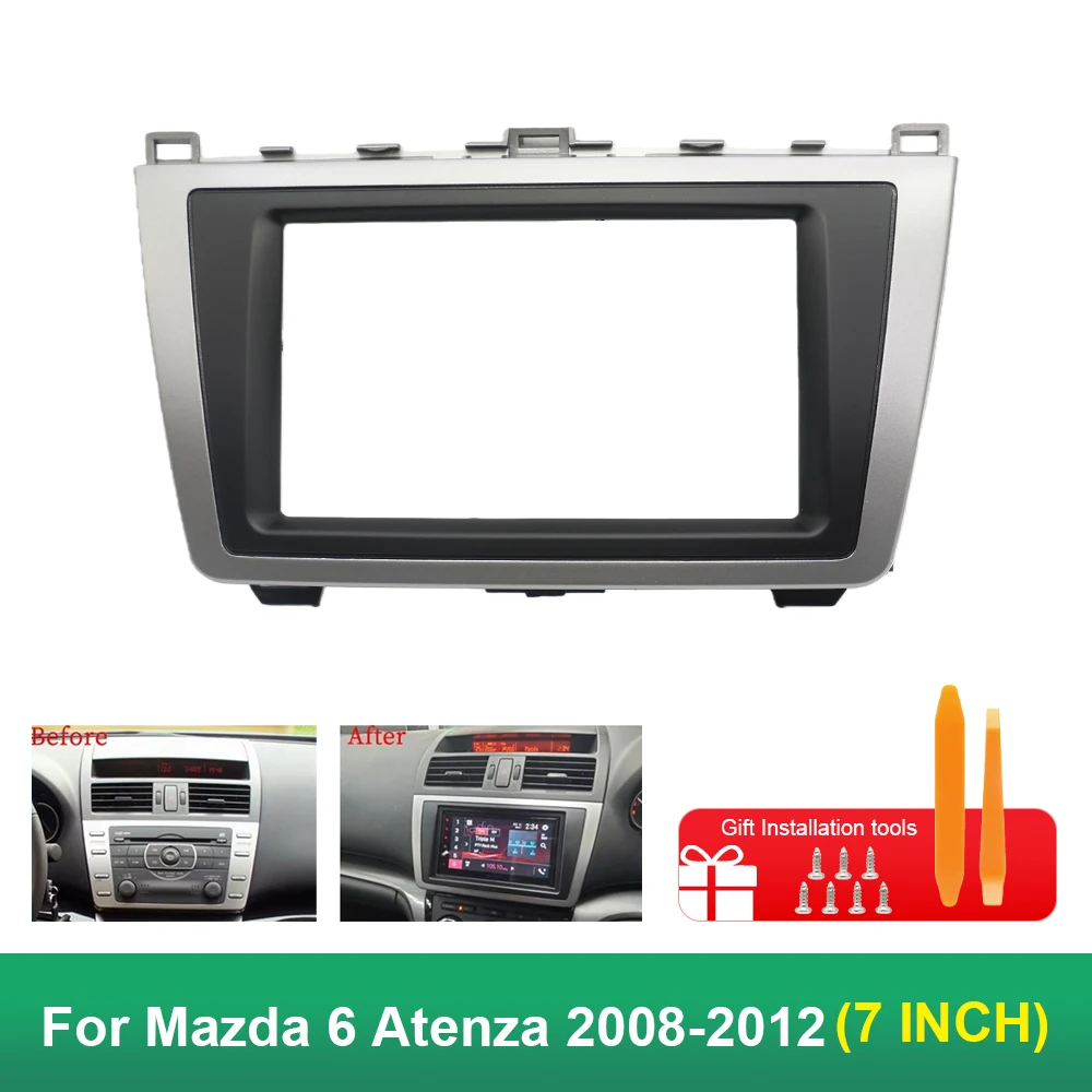 Panel de Radio Fascia para coche, 7 pulgadas, 17,78 cm, 2DIN, para Mazda 6 Atenza 2008-2012, Kit de marco, instalación de placa frontal Facia