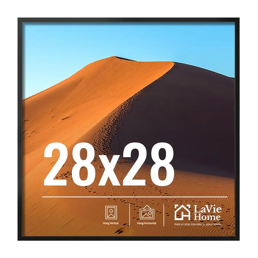 

28x28 Picture Frame for Wall Display, 28x28 Black Picture Frame with HD Plexiglas, 28 x 28 Photo Frame 1 Pack, Picture Frames f