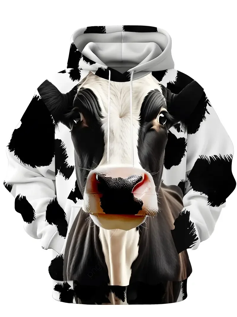 

Толстовки с героями мультфильмов и животных, корова, кошка, лошадь, курка, 3D принт, мужские и женские толстовки с капюшоном, пуловеры большого размера, топы Y2k, одежда унисекс