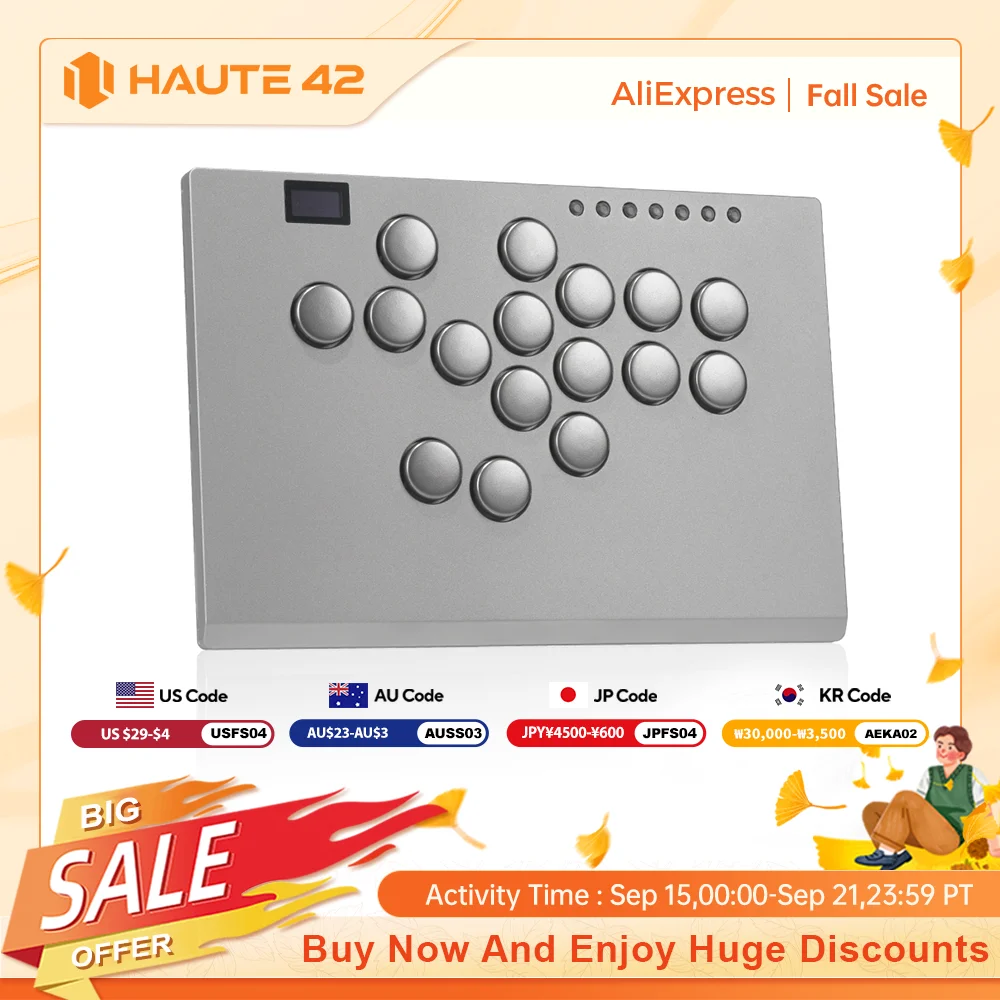 

Haute42 Aluminium Alloy Hitbox Leverless Controller Stickless Arcade Stick For PC/PS4/PS5 Hitbox Fighting Arcade Controller