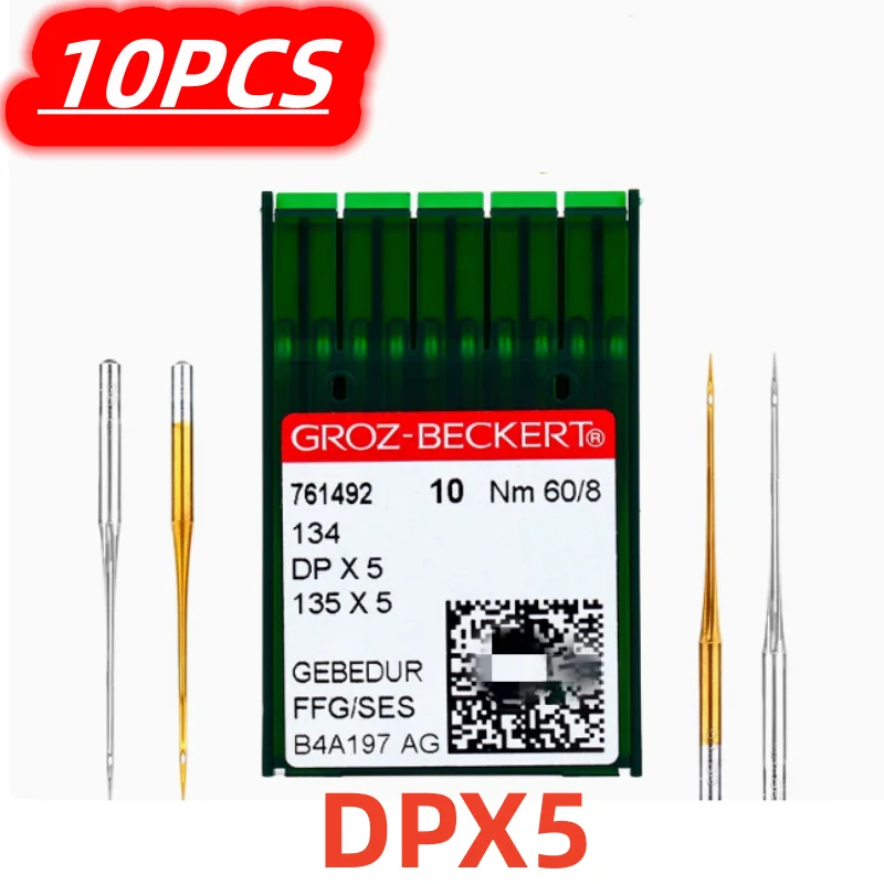 10Pcs/lot DPX5 German Groz Dp*5 Dpx5 Sewing Machine Needles Groz-Beckert Dp5 135X5 Needle silvery Needle golden Needle New