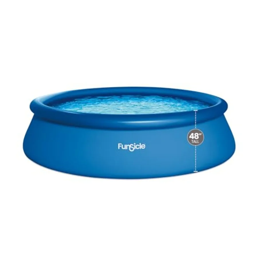 Above ground swimming pool for backyard use, steel frame with blue vinyl liner, quick setup in under 30 minutes
