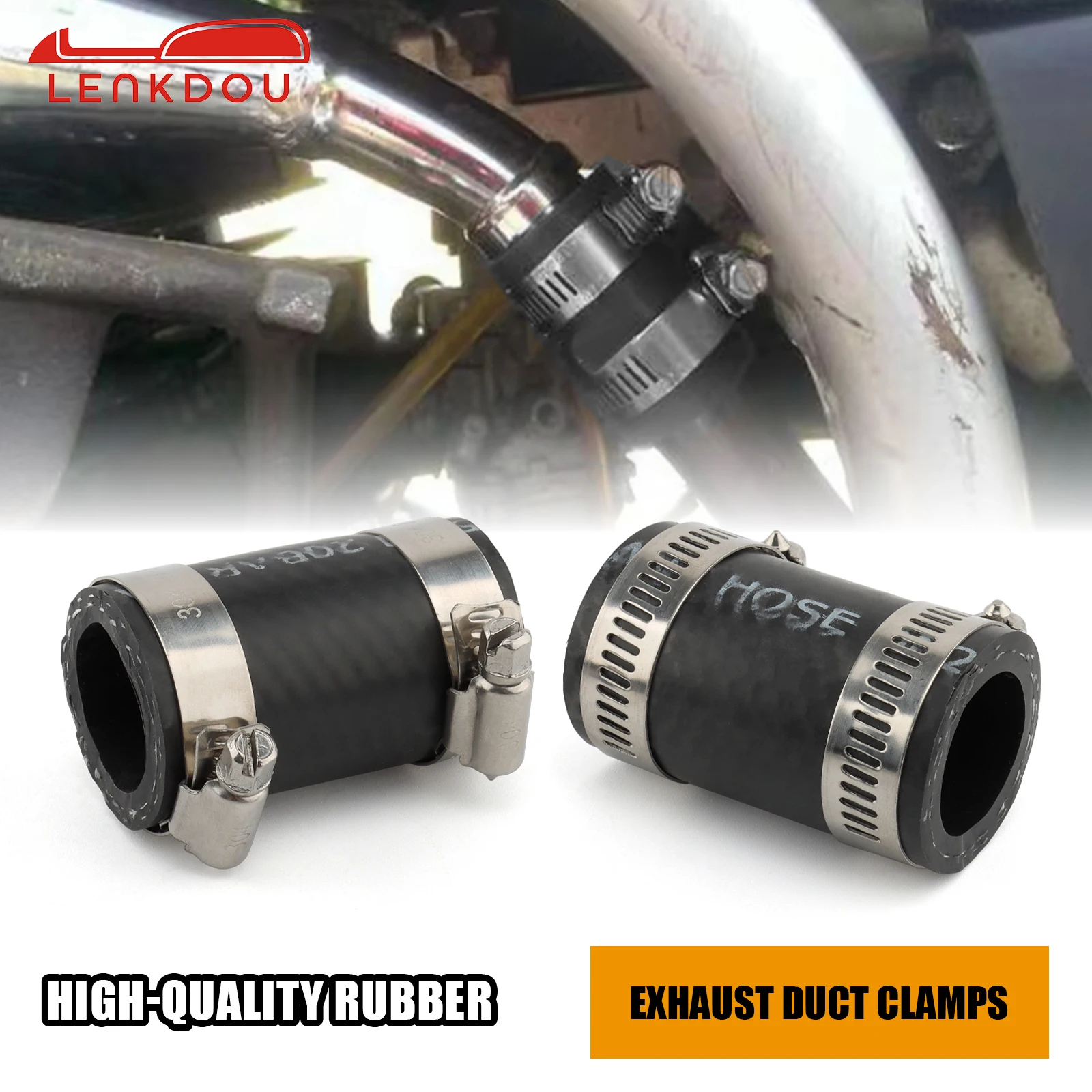

Motorcycle Black Exhaust Duct Clamps For Yamaha Banshee 350 YFZ350 1987-2006 Factory DG FMF Toomey PC Moto Accessories Rubber