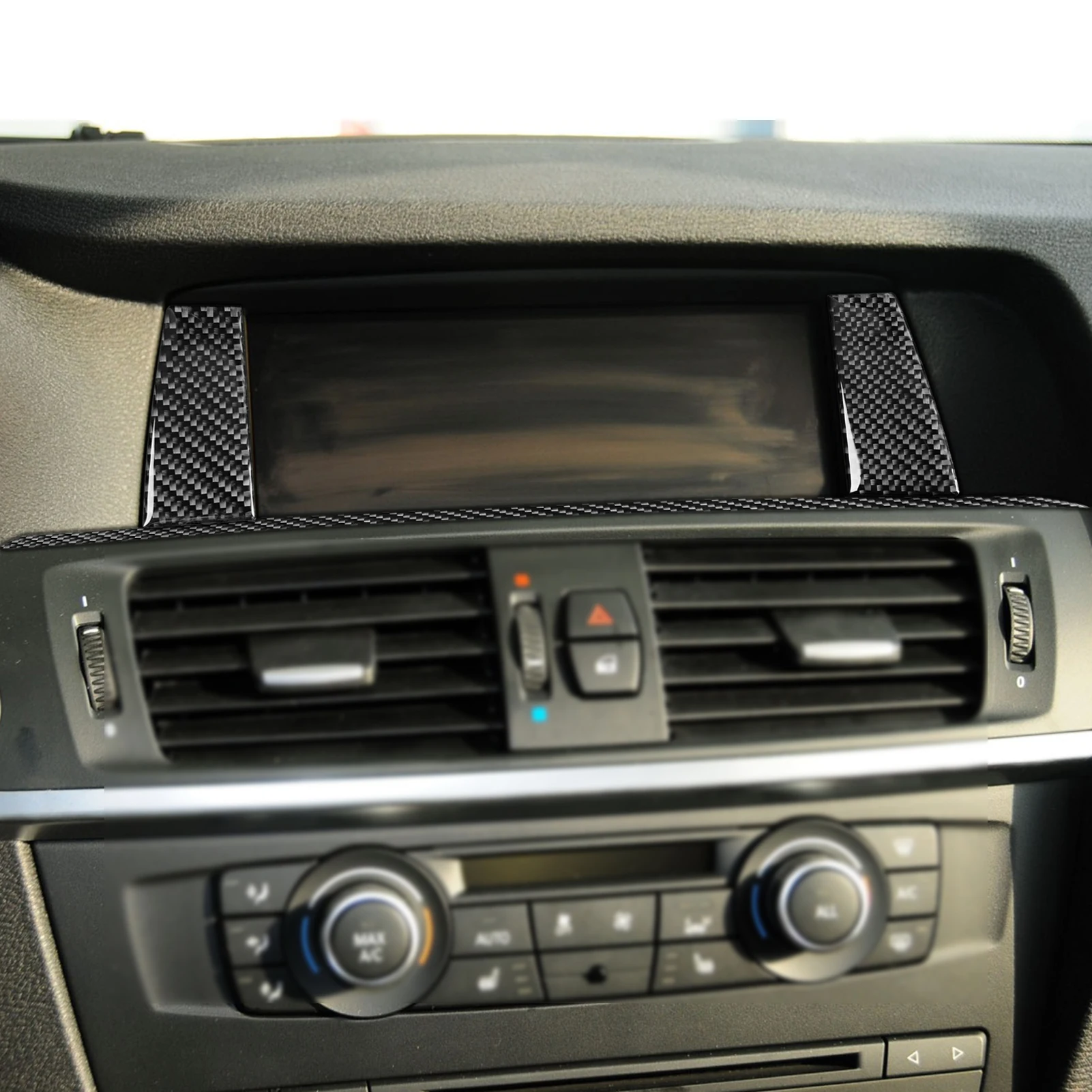 For BMW X3 F25 X4 F26 2011-2017 Central Display Side & Lower Trim Set Carbon Fiber Sticker Interior Car Interior Accessories view 3