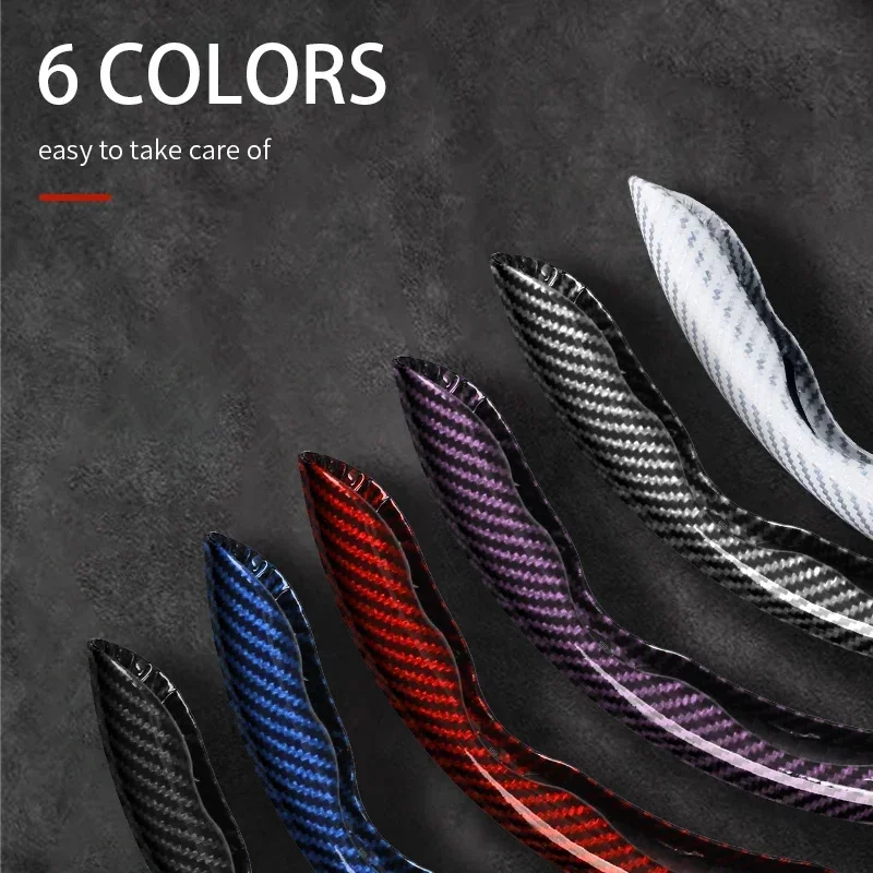 

2/3PCS Laser Carbon Fiber Silicone Car Steering Wheel Cover 1K Micro Fiber Leather PVC Wheel Booster Cover Non-Slip Universal