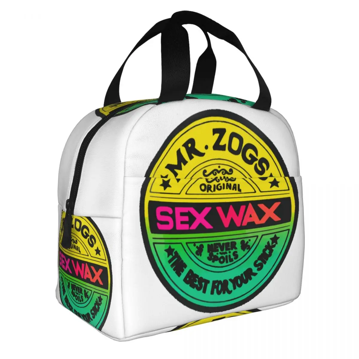 Custom Mr Zogs Surfing Thermal Insulated Lunch Bags Women Sex Wax Logo Resuable Lunch Tote for School Multifunction Food Box