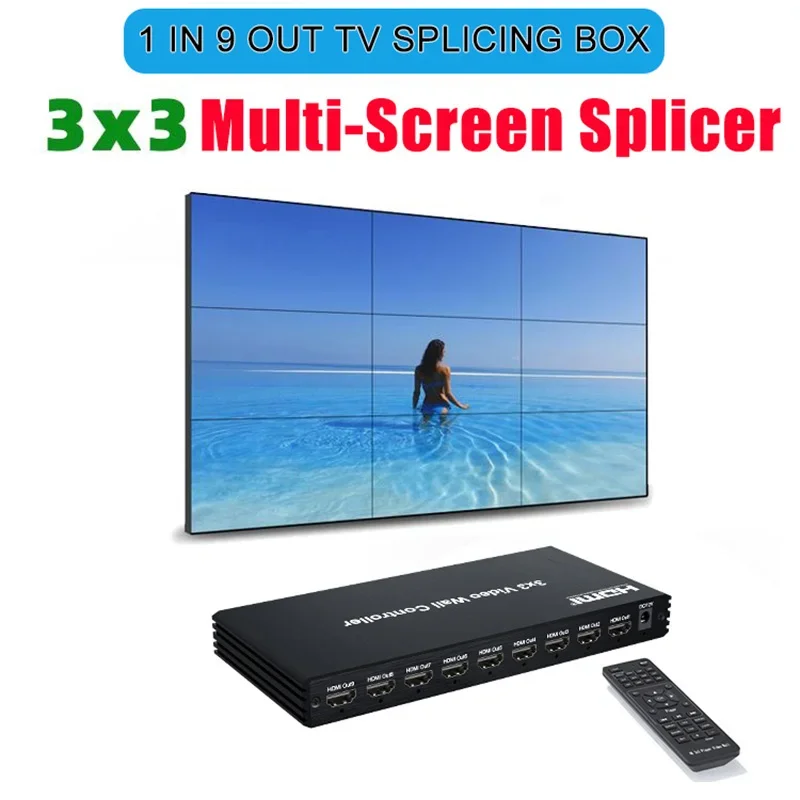 

3x3 Video Wall Controller HDMI 1x2 2x2 2x3 2x4 1x3 1x4 1x5 1x6 2 3 4 5 6 8 9 TV Wall Splicing Box Multi Screen Splicer Processor