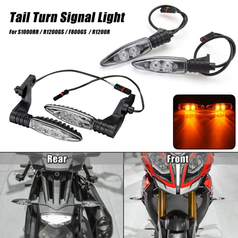 For -BMW R1200GS Adv F650GS R1200R S1000R S1000RR F800GS K1300S G310R/GS Blinker Turn Signals LED Indicators Front+Rear