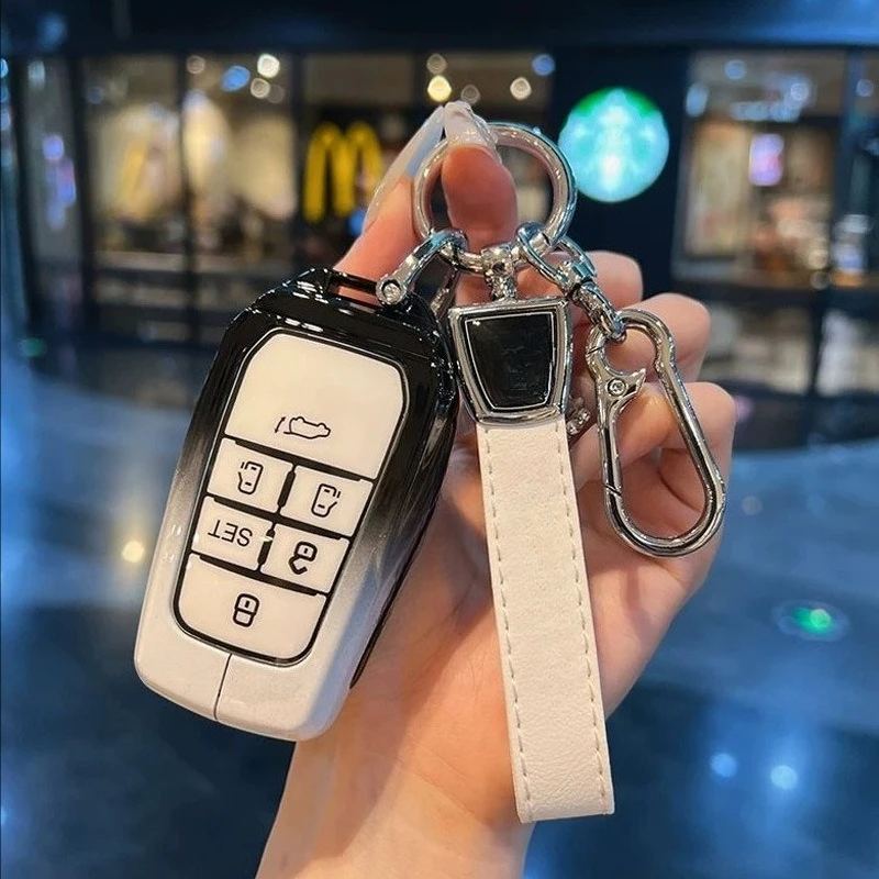 Zinc Alloy Key Fob Cover for Toyota Alphard (30/40 Series), Heavy Duty Metal Protective Keybag  KeyCase Shell with Keychain