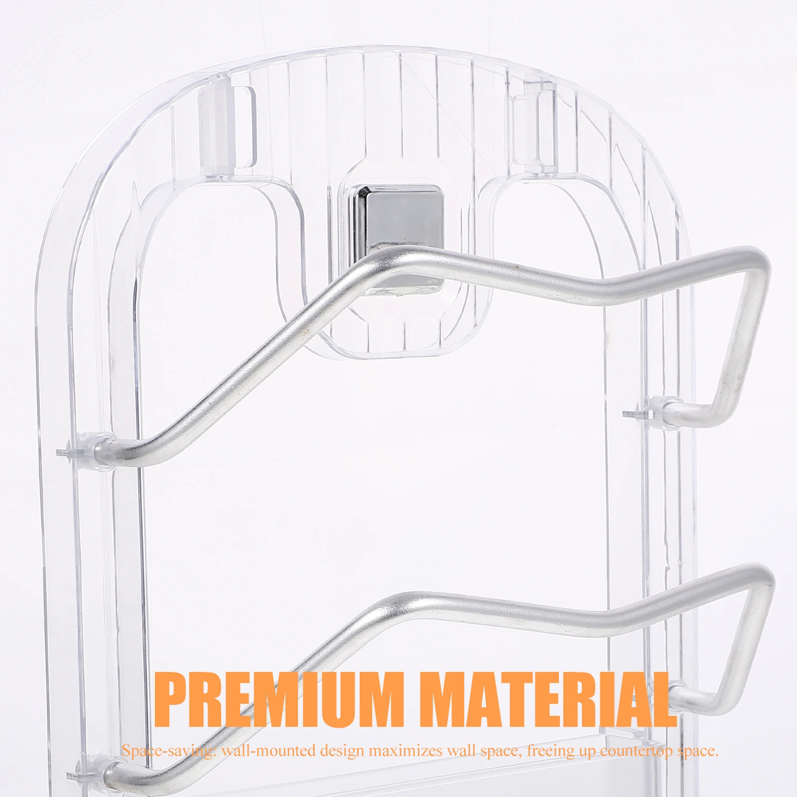 

1pc Pot Lid Organizer Rack Silver Wall Mount No Drill Kitchen Storage Space Saver Multi Functional Double Layered Pan Lid Holder