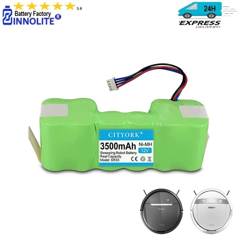 12V 3500mAh NIMH Battery Pack for ECOVACS Deebot DD35 DE55 DE5G/OZMO 902 901 Sweepper Robot Replacement Batteries Accessories