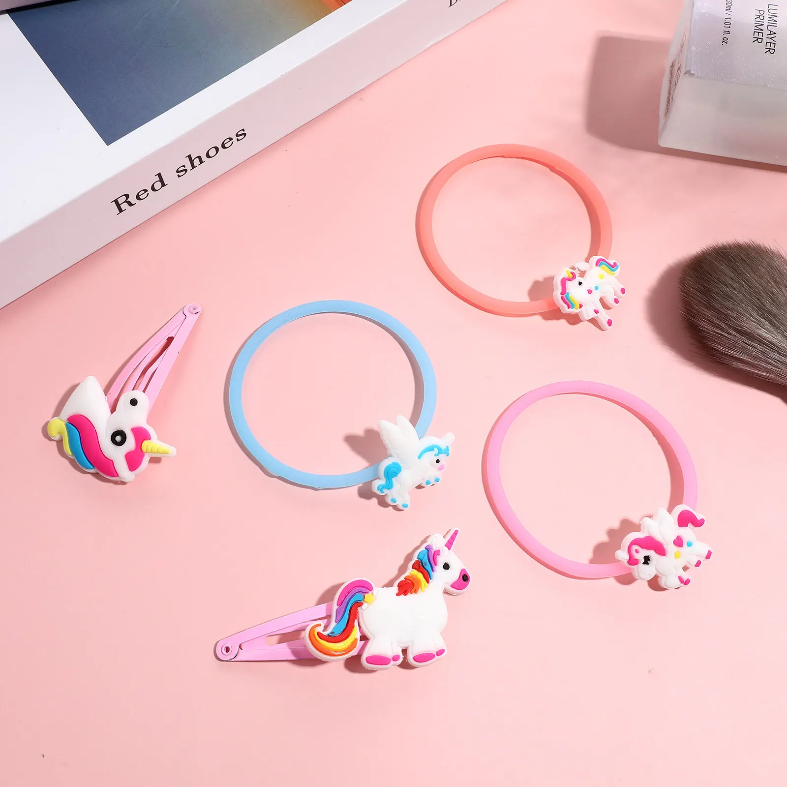 

16Pcs Unicorn Hair Ties Adorable Design Girls Headdress Set Safe Material Durable Use Party Beach Daily Hair Clips