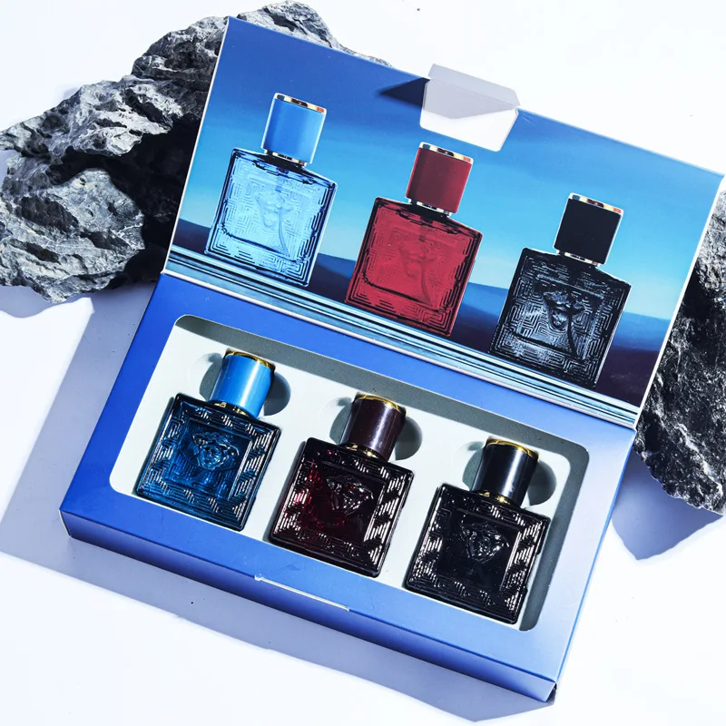Caja de regalo de Perfume para hombre de 90ml, conjunto de 3 uds., Colonia para hombre encantador, fragancia duradera que atrae Perfumes para mujer, Hombres Originales