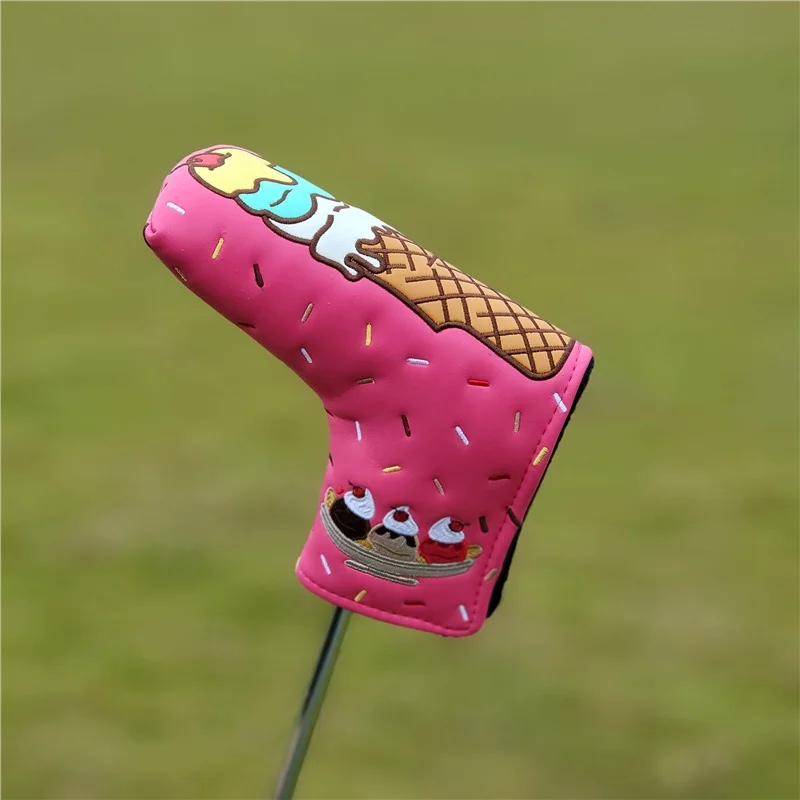 Ice cream Golf Woods Headcovers Covers For Driver Fairway Putter 135H Clubs Set Heads PU Leather Unisex