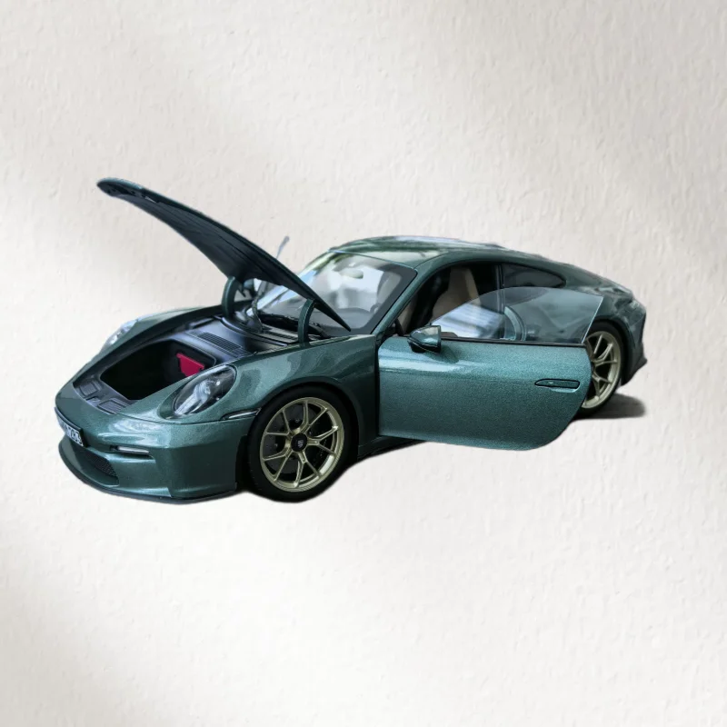 Normv diecast 1/18 escala porsche liga modelo carros porsche 911 gt3 2021 verde jogar veículos brinquedos para meninos presente caixa original