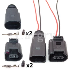 1 Set 2P Auto Wire Harness Socket For VW 1J0973802 1J0973702 AC Assembly Automobile Water Temperature Sensor Connector